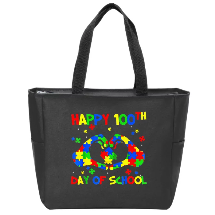 Happy 100th Day 100 Days Of School Autism Awareness Zip Tote Bag