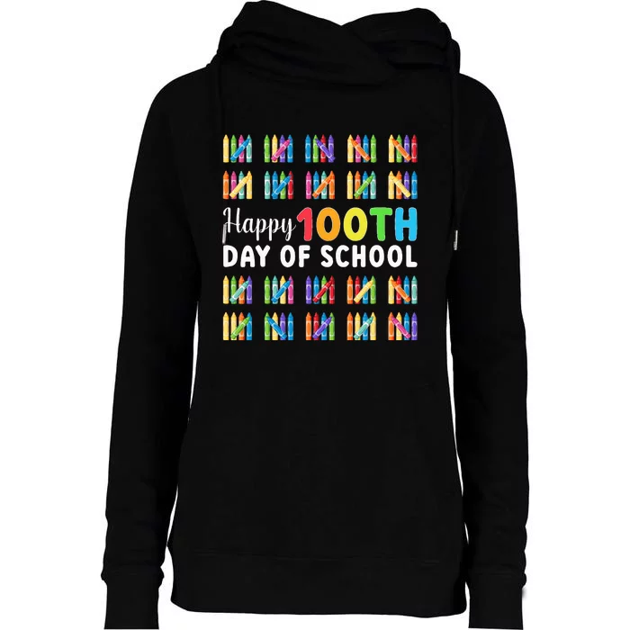 Happy 100th Day Of School Gift 100 Days Of School Womens Funnel Neck Pullover Hood