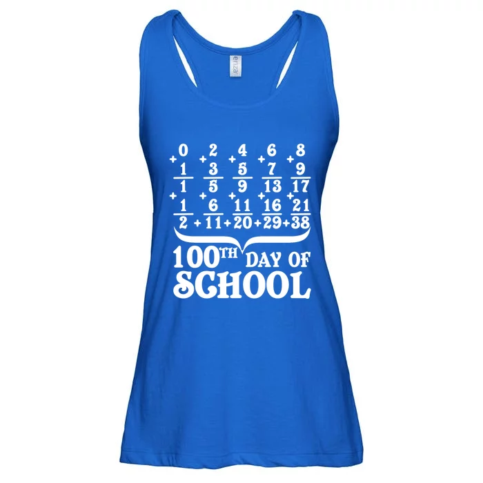 Happy 100th Day Of School Math Teachers Students 100 Days Meaningful Gift Ladies Essential Flowy Tank