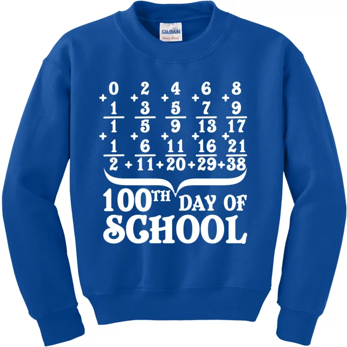 Happy 100th Day Of School Math Teachers Students 100 Days Meaningful Gift Kids Sweatshirt