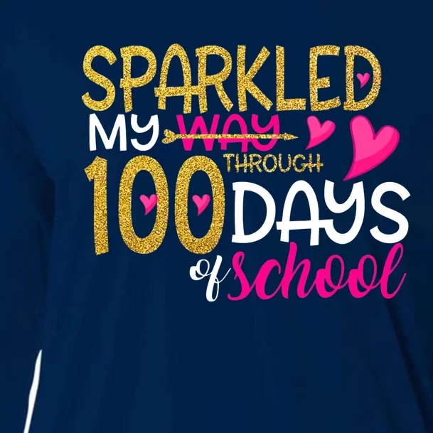 Happy 100th Day Sparkled My Way Through 100 Days Of School Cooling Performance Long Sleeve Crew