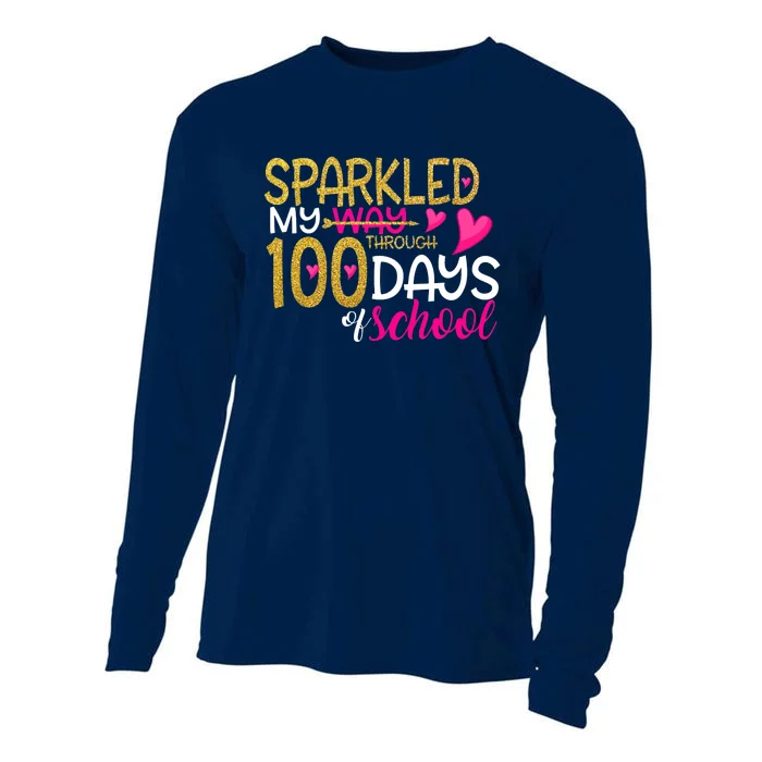 Happy 100th Day Sparkled My Way Through 100 Days Of School Cooling Performance Long Sleeve Crew