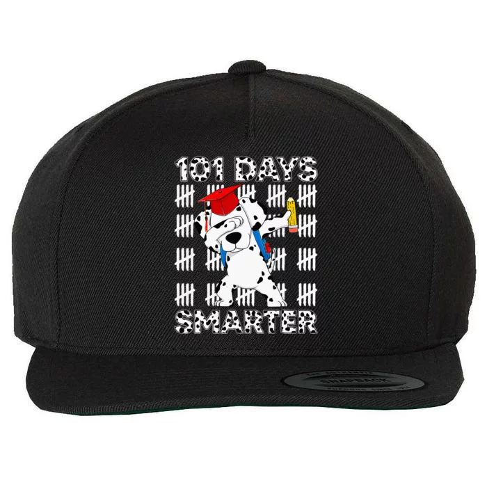 Happy 101 Days School Cute Dog 100 Days Smarter Teacher Wool Snapback Cap