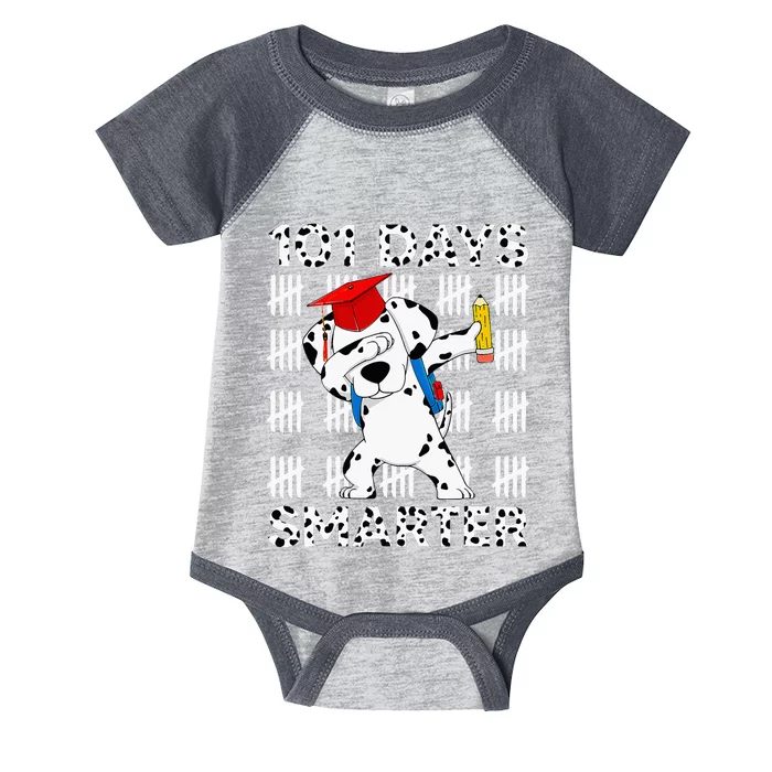 Happy 101 Days School Cute Dog 100 Days Smarter Teacher Infant Baby Jersey Bodysuit