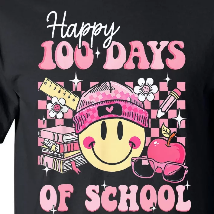 Happy 100 Days Of School Teacher Retro Groovy 100th Day Tall T-Shirt