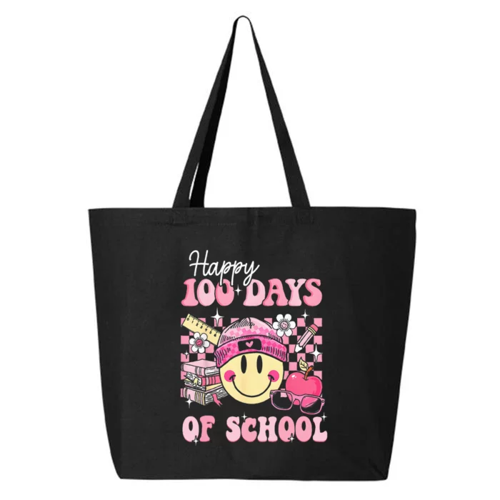 Happy 100 Days Of School Teacher Retro Groovy 100th Day 25L Jumbo Tote