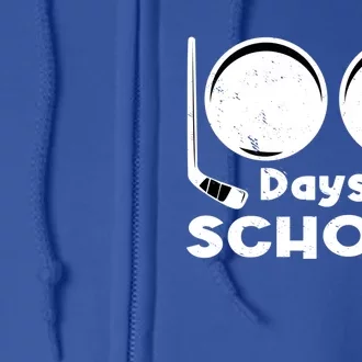 Happy 100 Days Of School Hockey For Teacher And Gift Full Zip Hoodie