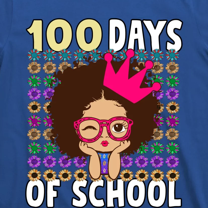 Happy 100 Days Of School Girls Black African Melanin Gift T-Shirt