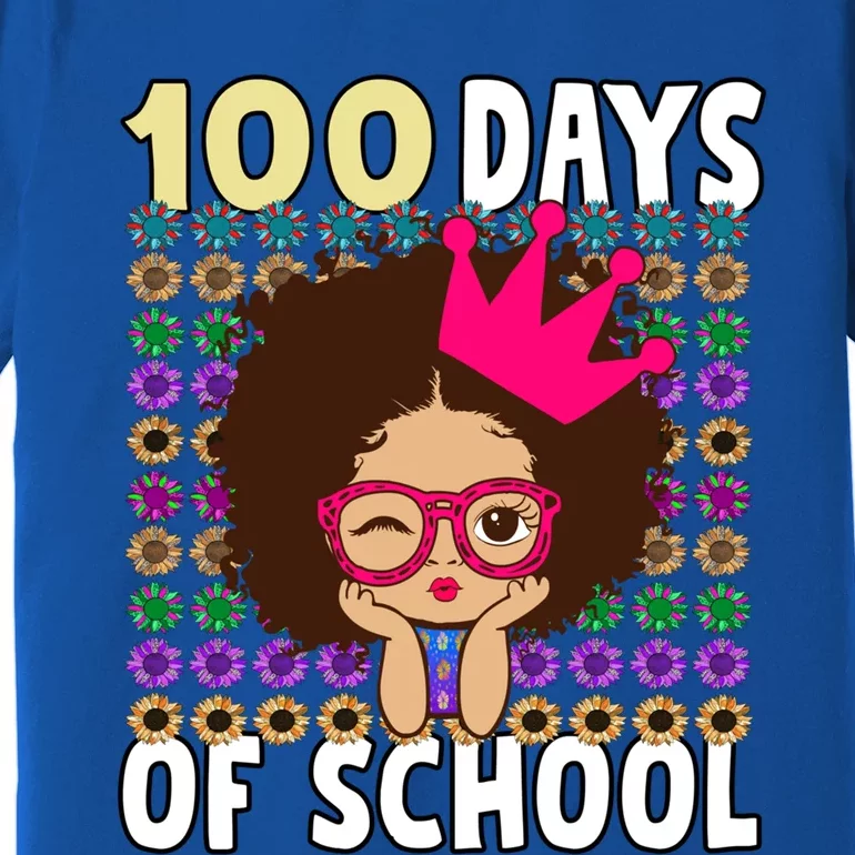 Happy 100 Days Of School Girls Black African Melanin Gift Premium T-Shirt