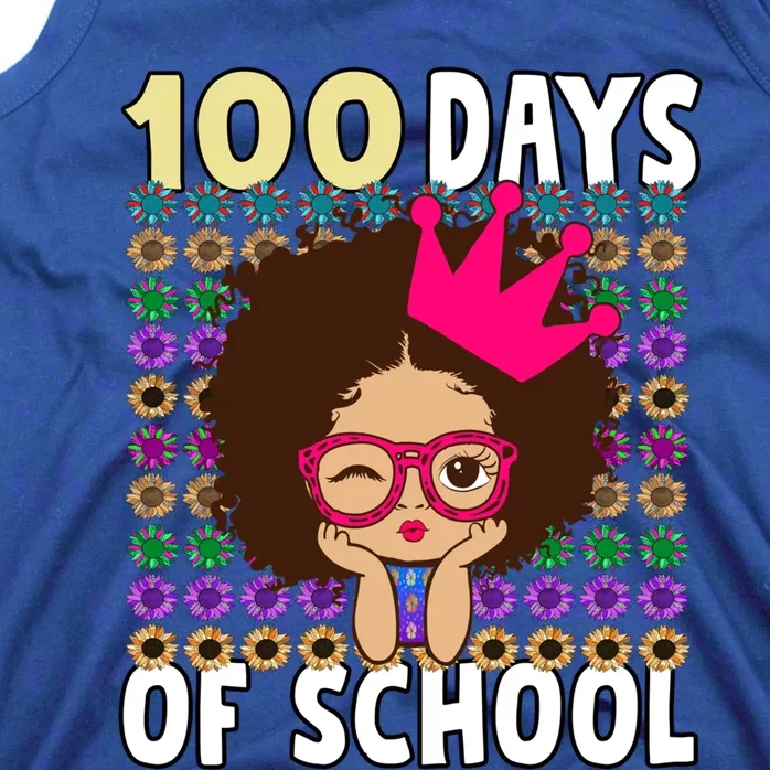 Happy 100 Days Of School Girls Black African Melanin Gift Tank Top