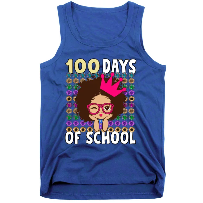 Happy 100 Days Of School Girls Black African Melanin Gift Tank Top