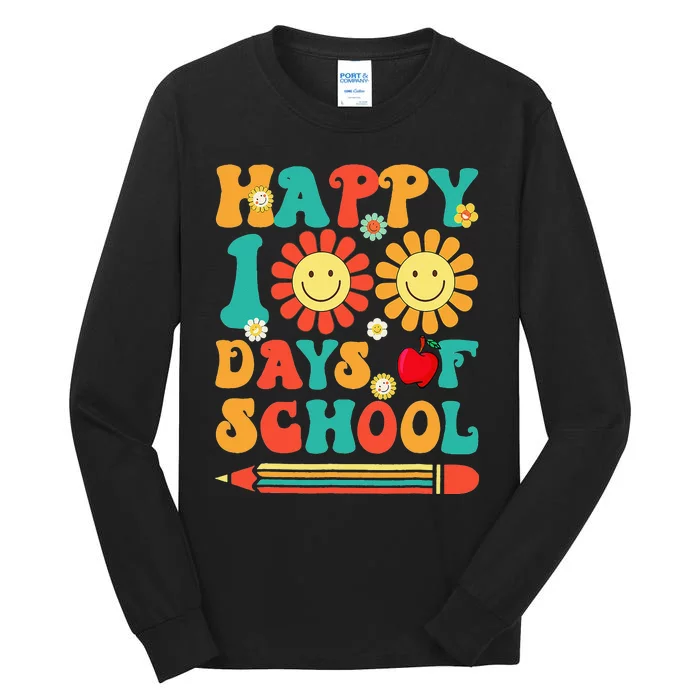 Happy 100th Day Of School Teacher Student 100 Days Tall Long Sleeve T-Shirt