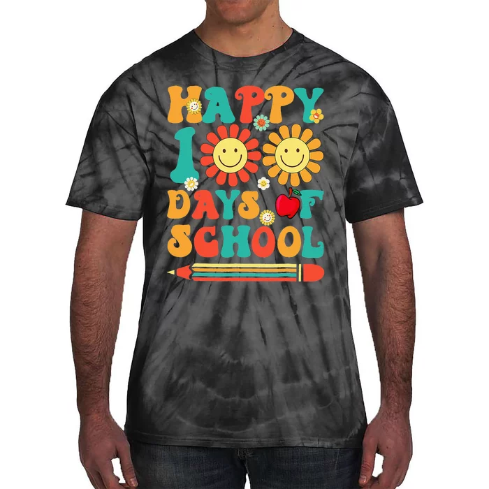 Happy 100th Day Of School Teacher Student 100 Days Tie-Dye T-Shirt