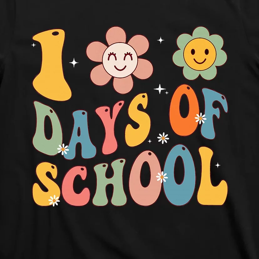 Happy 100th Day Of School Groovy 100 Days Of School Teacher T-Shirt