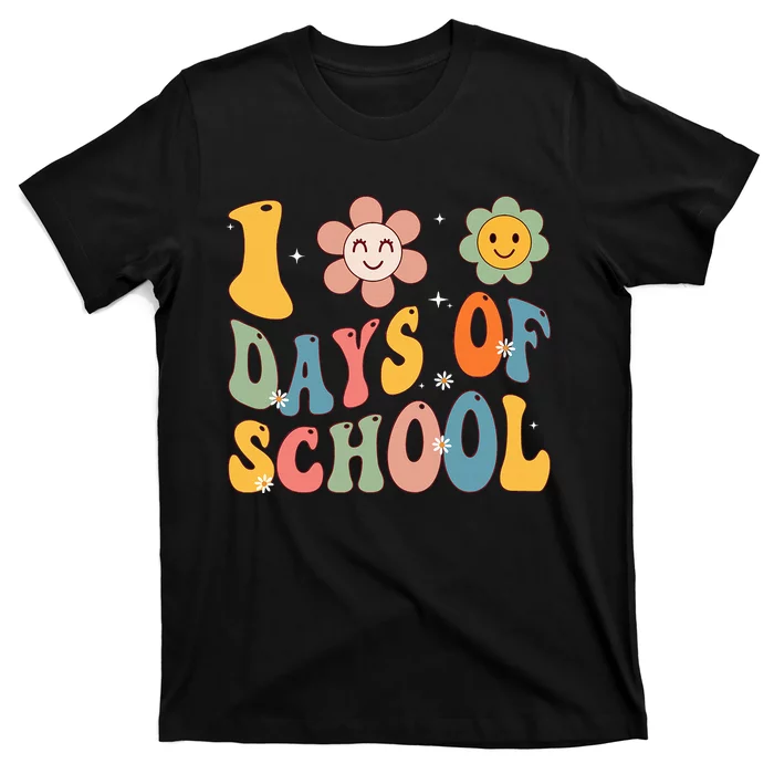 Happy 100th Day Of School Groovy 100 Days Of School Teacher T-Shirt