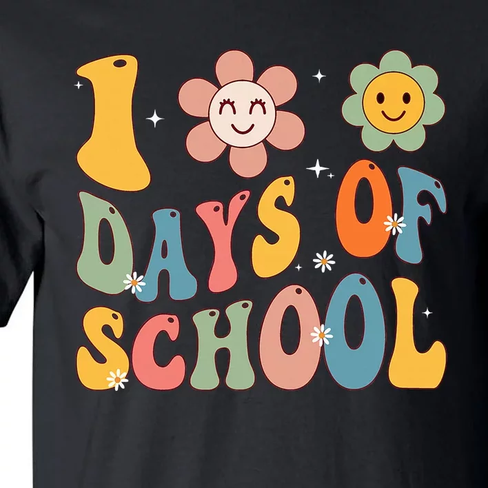 Happy 100th Day Of School Groovy 100 Days Of School Teacher Tall T-Shirt