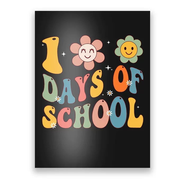 Happy 100th Day Of School Groovy 100 Days Of School Teacher Poster