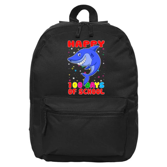 Happy 100 Days Of School Funny Shark Teachers Child 16 in Basic Backpack