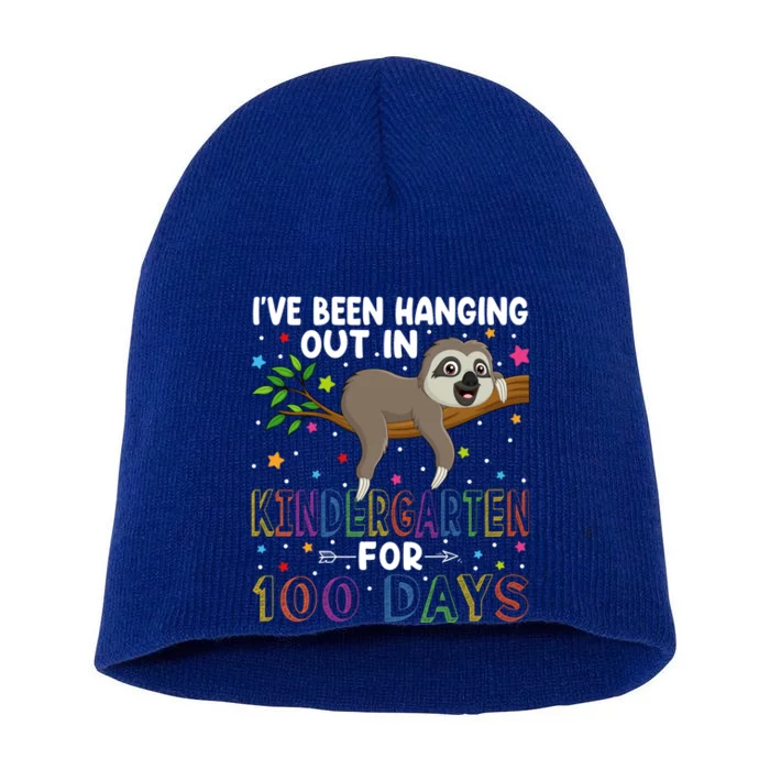 Happy 100th Day Of School Sloth 100 Days Of Kindergarten Gift Short Acrylic Beanie