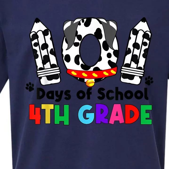 Happy 101 Days School Fourth Grade Dog 100 Days Smarter Sueded Cloud Jersey T-Shirt