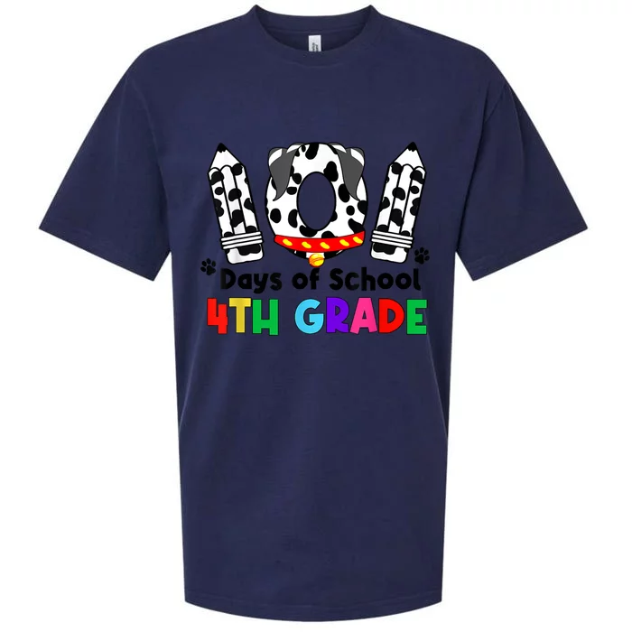 Happy 101 Days School Fourth Grade Dog 100 Days Smarter Sueded Cloud Jersey T-Shirt