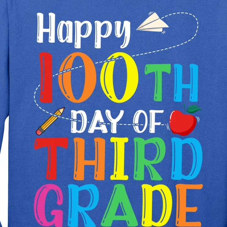 Happy 100Th Day Of School 3Rd Grade 100 Days Of Third Grade Gift Long Sleeve Shirt