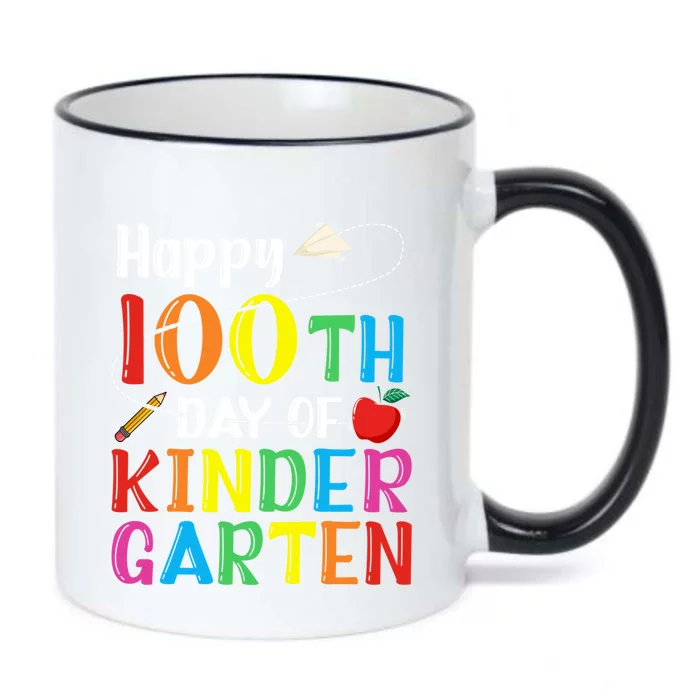 Happy 100th Day Of School Teacher 100 Days Of Kindergarten Funny Gift Black Color Changing Mug