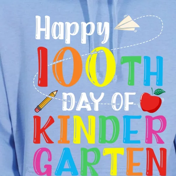 Happy 100th Day Of School Teacher 100 Days Of Kindergarten Funny Gift Unisex Surf Hoodie