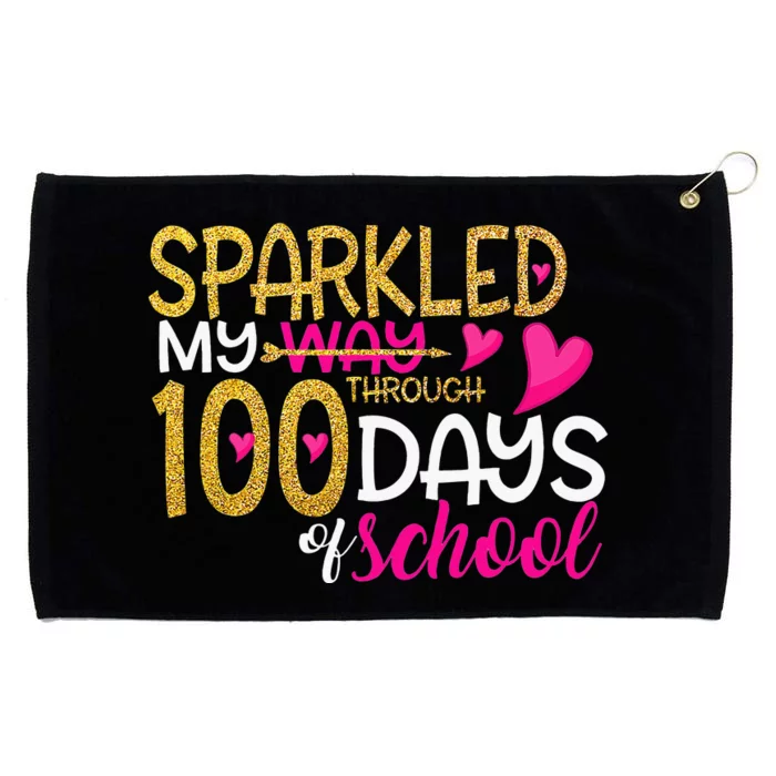 Happy 100th Day Sparkled My Way Through 100 Days Of School Grommeted Golf Towel