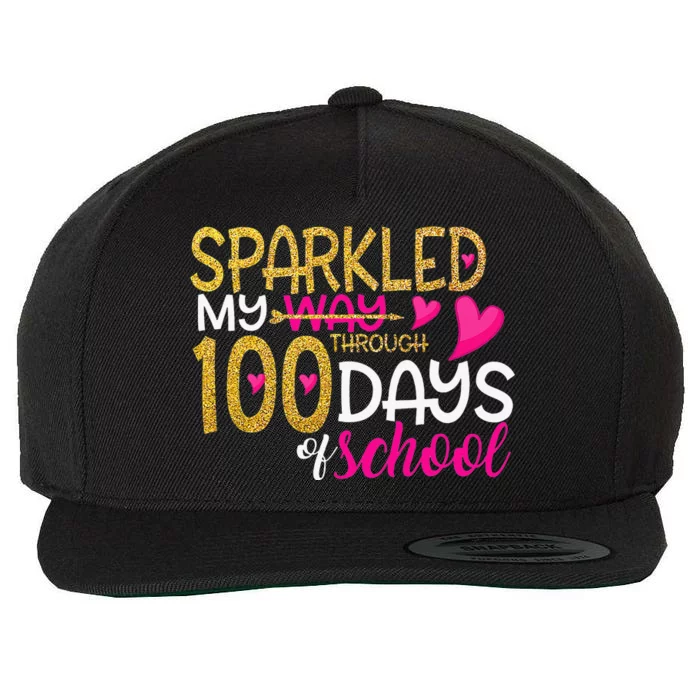 Happy 100th Day Sparkled My Way Through 100 Days Of School Wool Snapback Cap