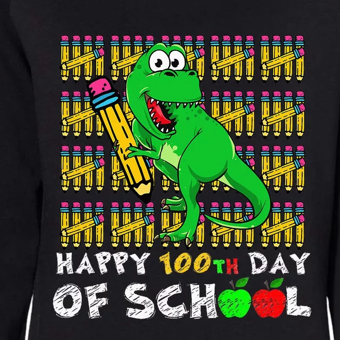 Happy 100th Day Of School T-Rex Funny Teacher day Womens California Wash Sweatshirt