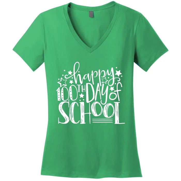 Happy 100th Day Of School Women's V-Neck T-Shirt