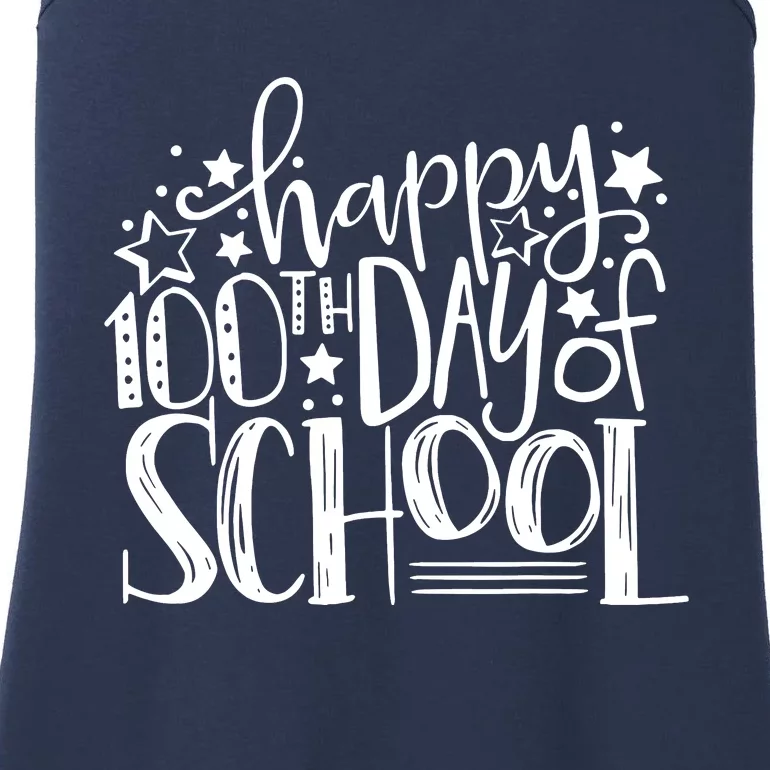 Happy 100th Day Of School Ladies Essential Tank