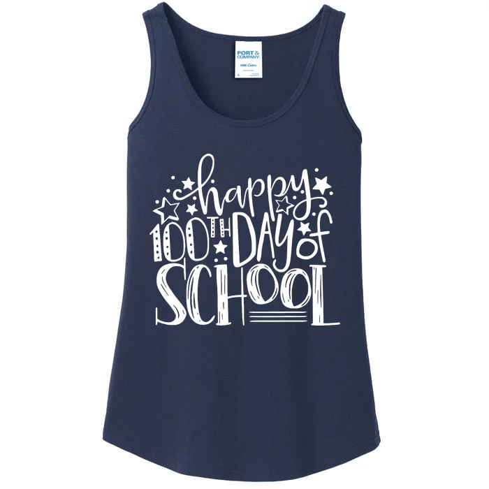 Happy 100th Day Of School Ladies Essential Tank