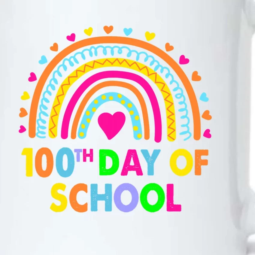 Happy 100th Day Of School Teacher Rainbow 100 Days Smarter Gift Black Color Changing Mug