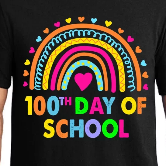 Happy 100th Day Of School Teacher Rainbow 100 Days Smarter Gift Pajama Set