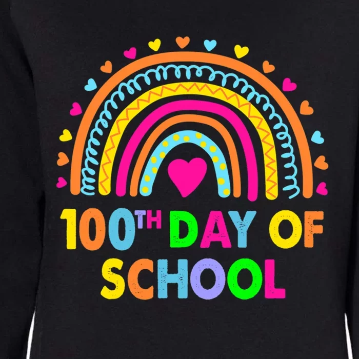 Happy 100th Day Of School Teacher Rainbow 100 Days Smarter Gift Womens California Wash Sweatshirt