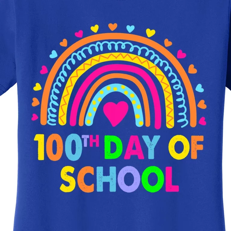 Happy 100th Day Of School Teacher Rainbow 100 Days Smarter Gift Women's T-Shirt