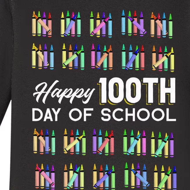 Happy 100th Day Of School Student Gift 100 Days Of School Baby Long Sleeve Bodysuit