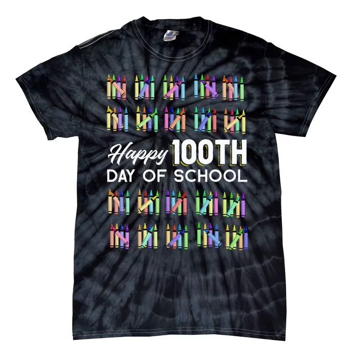 Happy 100th Day Of School Student Gift 100 Days Of School Tie-Dye T-Shirt