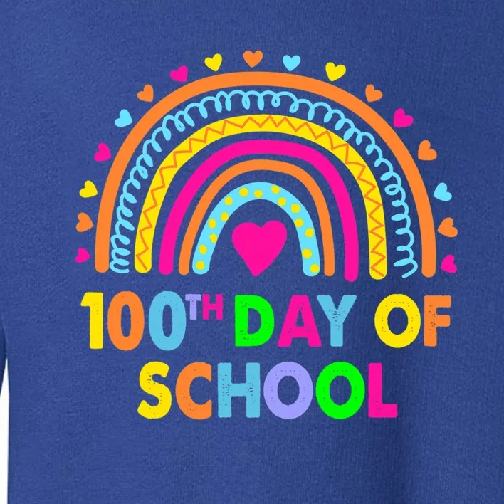 Happy 100th Day Of School Teacher Rainbow 100 Days Smarter Great Gift Toddler Sweatshirt