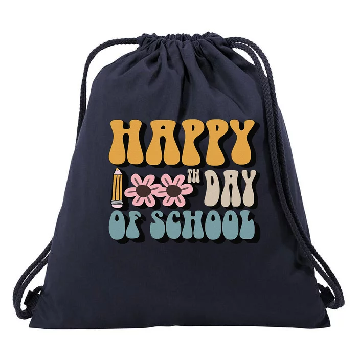 Happy 100th Day Of School Teachers Students Gifts Drawstring Bag