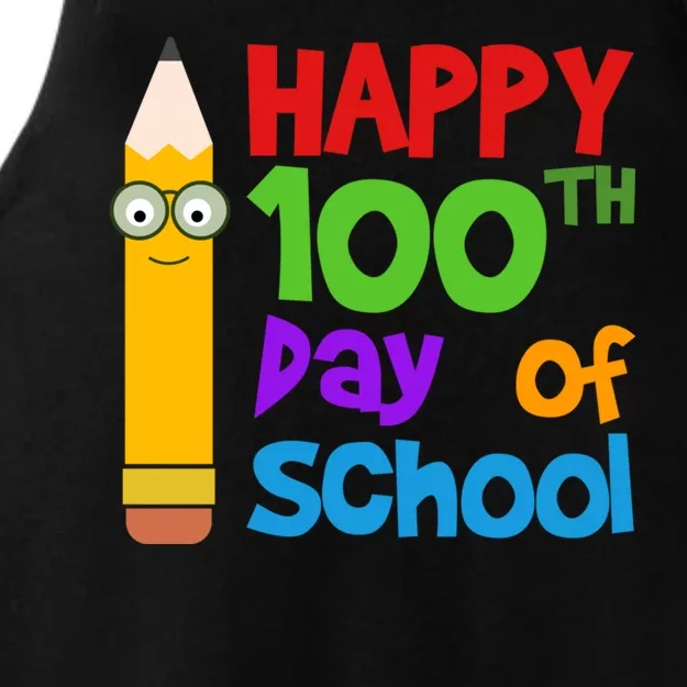 Happy 100th Day Of School Cute Ladies Tri-Blend Wicking Tank