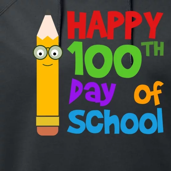 Happy 100th Day Of School Cute Performance Fleece Hoodie