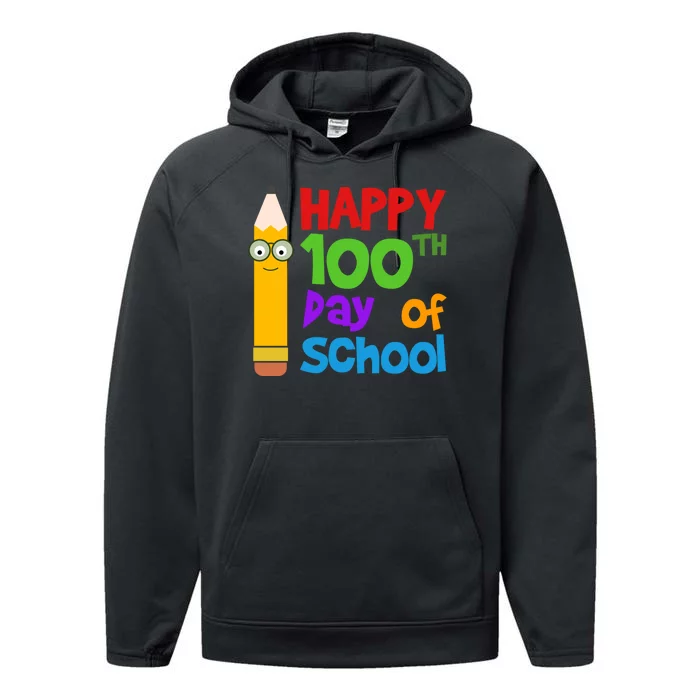 Happy 100th Day Of School Cute Performance Fleece Hoodie