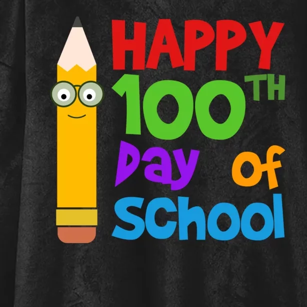 Happy 100th Day Of School Cute Hooded Wearable Blanket