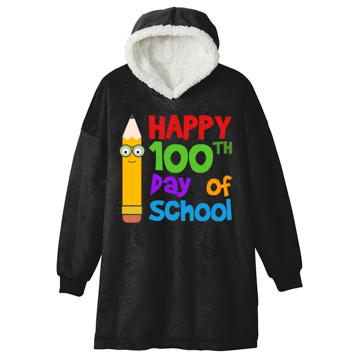 Happy 100th Day Of School Cute Hooded Wearable Blanket