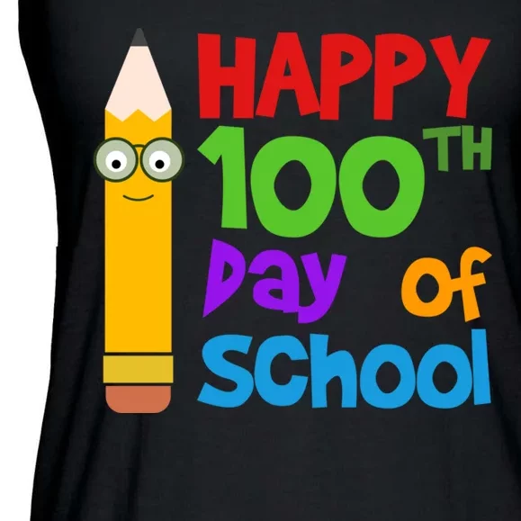 Happy 100th Day Of School Cute Ladies Essential Flowy Tank