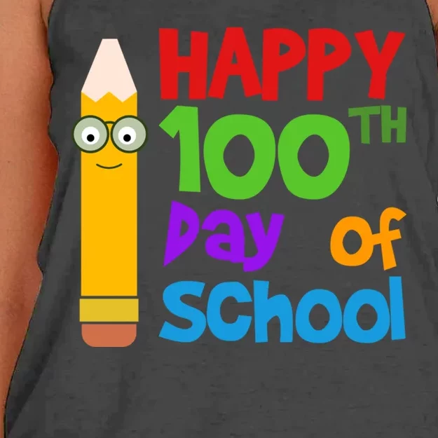 Happy 100th Day Of School Cute Women's Knotted Racerback Tank