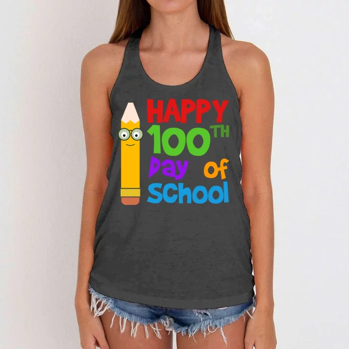 Happy 100th Day Of School Cute Women's Knotted Racerback Tank